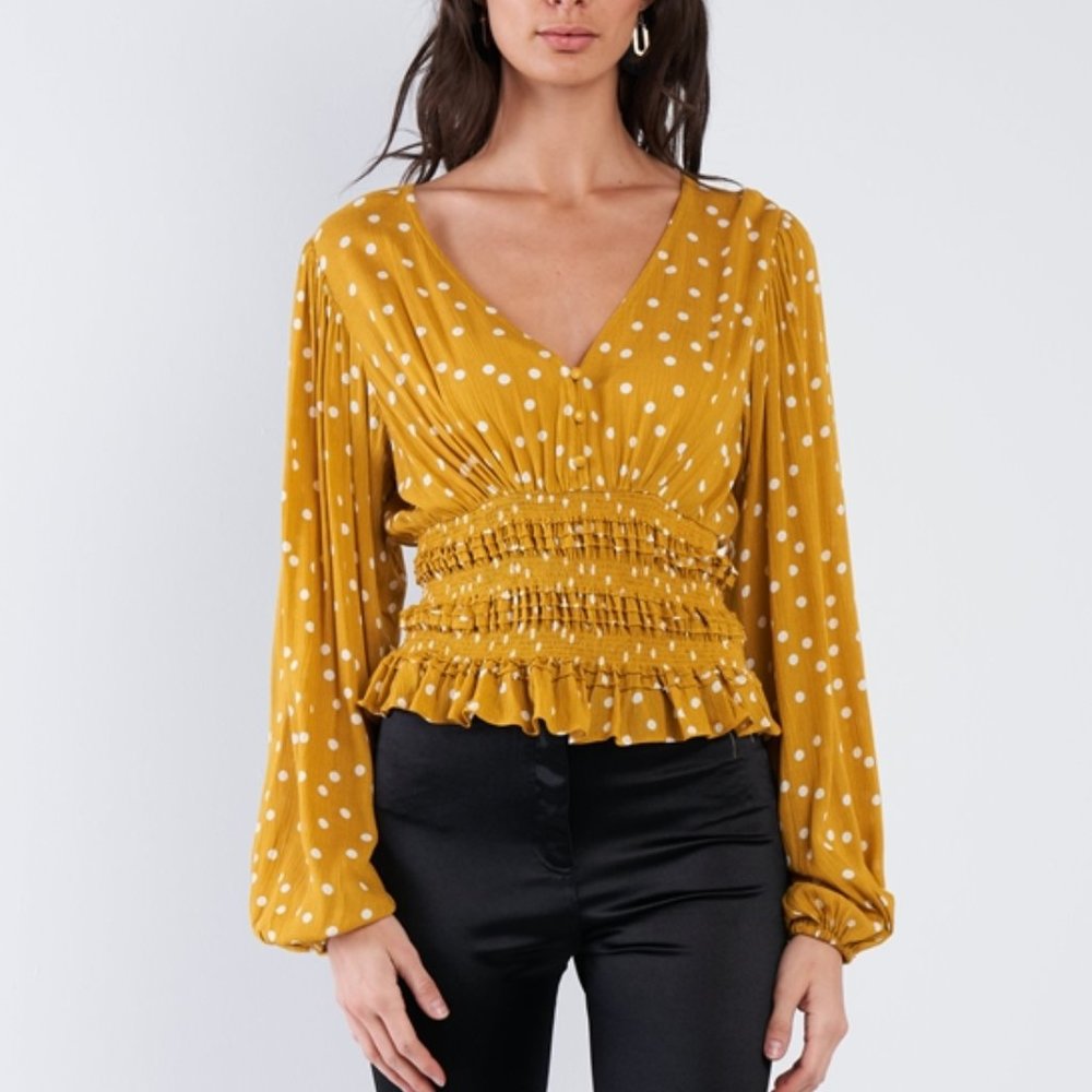 Polka Dot Top - Yellow - Picture 4 of 4